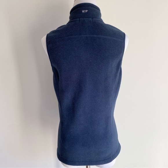 Vineyard Vines Westerly Vineyard Navy Blue Fleece Vest - Picture 2 of 9
